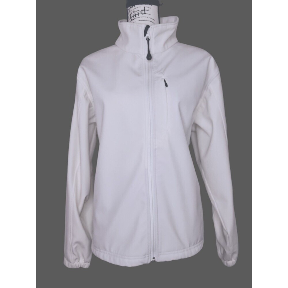 Vtg Woolrich Ivory Soft Shell Jacket 2XL Fleece Lined Waterproof Windbreaker
